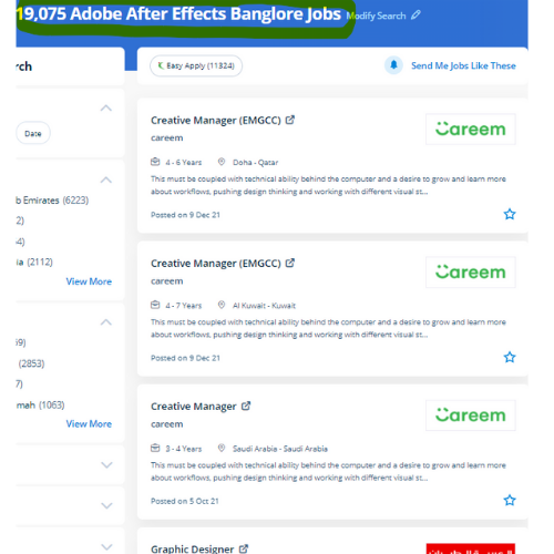 Adobe After Effects internship jobs in Ajman